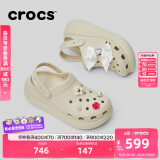 卡骆驰crocs檀健次同款经典泡芙洞洞鞋百舒适男沙滩鞋女鞋休闲鞋|207521 骨白色-2Y2(含智必星) 40 (250mm)