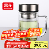 富光双层玻璃杯支持团购定制泡茶杯办公杯带把 大容量男女水杯子580ML