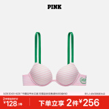 维多利亚的秘密（Victoria's Secret）PINK 夏季圆盘胸内衣2805舒适3/4罩杯聚拢外扩文胸胸罩无痕聚拢 5VS4粉白条纹/绿色肩带 11202805 75B （34B）