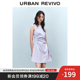 UR2025春季新款女摩登气质褶皱收腰显瘦无袖连衣裙UYY750030 淡紫 M