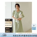 FANSILANEN夏季正式场合法式职业连衣裙女夏新款气质收腰面试裙子通勤连衣裙 嫩绿色 M
