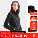 骆驼户外(CAMEL)防寒户外抓绒衣男女摇粒绒保暖双面加绒上衣加厚外套 A0W11a8153 曜石黑 L