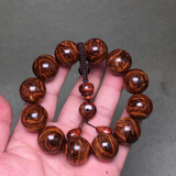 群仙作海南黄花梨取芯纹理蝴蝶纹2.0cm文玩手串念珠送了收藏自用