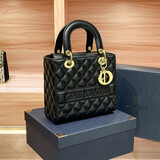 CHEN DIAOLUN戴妃包高级品牌包包女2025新款手提包高级感轻奢单肩斜挎手提女包 百搭黑色【下单联系客服送礼盒】 大号（全新升级真皮）