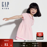 Gap女幼童夏季泡泡短袖连衣裙可爱娃娃领高腰洋装466248 粉色 100 cm (2-3岁) 亚洲尺码