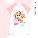 汪汪队立大功（PAW PATROL）儿童睡裙女童睡衣夏季短袖宝宝学生睡袍裙空调家居服PA1899B 110