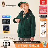 暇步士（Hush Puppies）童装儿童厚风衣冬季新款男女大童纯色摇粒绒外套时尚厚风衣 丛林绿 150 cm