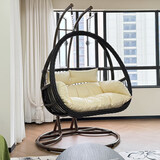 紫叶（ziye）双人吊篮吊椅室内阳台摇篮椅懒人摇椅藤椅双杆吊兰椅秋千