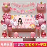 仕彩生日派对气球装饰定制背景墙儿童女宝宝周岁宴仪式感场景布置仙女