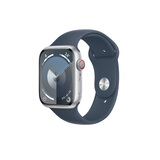 Apple Watch Series 9 (GPS)；45 毫米银色铝金属表壳；风暴蓝色运动型表带 - M/L MR9E3CH/A*企业专享