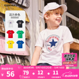 Converse 匡威儿童装男童短袖t恤夏季新款打底大童透气小女孩半袖运动T恤 白色-(偏宽松)中性 160 /80 【建议身高158-170cm】