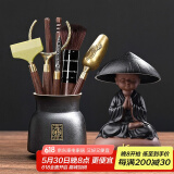 不拙茶道六君子套装功夫茶具配件茶夹子茶勺茶艺摆件茶具配件三件套 4-福运文泽茶道六君子+悟道过滤