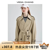 VEGA CHANG风衣外套女2025年春秋新款中长款高级感纯色大衣 摩卡棕 S