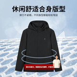 才子（TRIES）男士夹克外套厚石墨烯可拆帽防风春秋新品户外上衣