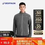 迪卡侬（DECATHLON）保暖户外抓绒衣外套男女运动宽松秋摇粒绒外套冲锋衣内胆 男款-全拉链-深灰色 M