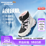 Skechers斯凯奇儿童绒绒靴雪地靴保暖男童棉鞋防寒加绒高帮女童靴660092L 女童/白色/黑色/粉红色/WBPK 32