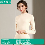 AB内衣情人节秋冬纯棉情侣半高领内衣长袖长裤内衣套装S679 （女）淡玉 2XL