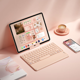 B.O.W航世 HB251无线蓝牙键盘超薄静音办公适用苹果小米华为手机ipad平板笔记本电脑充电通用键盘 粉色