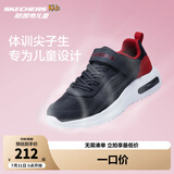 Skechers斯凯奇儿童运动鞋春秋女童魔术贴休闲鞋中大童轻质跑步鞋303601L 403723L炭灰色/红色/CCRD 33