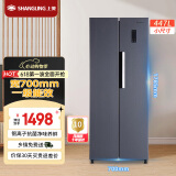 上菱447对开门冰箱双开门 宽700mm一级能效变频风冷家用大容量电冰箱以旧换新BSE447PWL