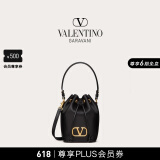 华伦天奴VALENTINO[礼物]女士 VLOGO SIGNATURE 迷你水桶包 黑色 均码