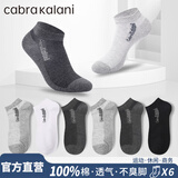 CabraKalani男士袜子男春夏纯棉低帮浅口运动商务花色绅士四季休闲透气短袜子 A4品牌专柜短款船袜舒适款 6双 均码