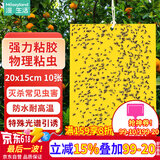 漫生活 双面粘虫板10张15*20cm(含地插)物理捕虫板灭小飞虫果蝇粘板