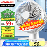 康佳（KONKA）空气循环扇家用风扇台式电风扇轻音节能涡轮对流换气扇摇头电扇交流定频小风扇空调伴侣KF-XH2012S