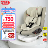 感恩儿童安全座椅0-4-12岁360度旋转 ISOFIX 瑞亚丝雾米