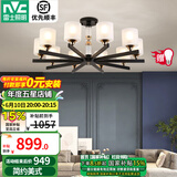 雷士（NVC）轻奢水晶吊灯客厅大灯LED餐厅灯经典欧美卧室灯灯饰全屋灯具套餐 【达拉斯10头】带防尘盖-带光源