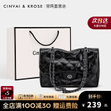 CinvaiKrose官网包包女包轻奢侈流浪包2025新款斜挎包品牌单肩包高级链条包 黑色-CK女包生日礼物送女友