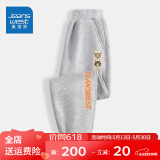 真维斯男童裤子秋冬款一体绒加厚儿童运动裤中大童冬季加绒卫裤潮 【薄款长裤】灰色（字母） 150