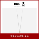 TOUS 桃丝熊925银小熊项链轻奢小众简约情侣礼物叠戴 白色 珍珠母贝