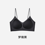 草本初色内衣女小胸聚拢无钢圈透气山茶花香氛文胸罩 梦境黑 M