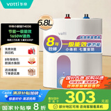 华帝（VATTI）国家补贴20%【小飞碟MAX】6.8升一级能效小厨宝电热水器1650W速热小尺寸DJF6.8-i14036以旧换新