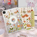 治霆适用ipad pro保护套11英寸3+Y折720°旋转Pro234代2022/21版支撑亚克力质感防弯硬壳可拆分-森之林