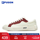 FILA FUSION斐乐女鞋帆布鞋女 低帮板鞋POP轻质帆布鞋休闲运动鞋女 奶白/烧砖红-GF 38