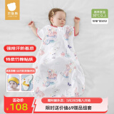 贝肽斯婴儿睡袋春夏空调房宝宝睡袋新生儿童一体防踢被幼儿防惊跳纱布被 【短袖】（前2后2  30℃+）赤兔 S码 建议身高55-70cm年龄0-9个月