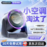 OYOCO【米家app空调扇】桌面小风扇小型遥控家用静音办公室桌usb充电风扇长续航学生宿舍床空气循环扇 遥控款戴森紫【8000M】99h超长续航100档风 100档无极风速 深度降噪