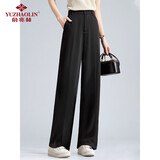 俞兆林女装 休闲裤女显瘦西装裤子烟管裤直筒长裤女 YW23K59 黑色 L
