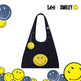 Lee xSmiley联名购物袋男女托特包通勤单肩包女包生日礼物学生帆布包 原牛色+笑脸挂件