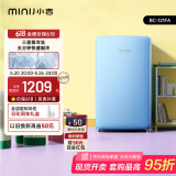 小吉(MINIJ)迷你复古小冰箱冷冻冷藏一体单门冰箱小型家用宿舍节能低噪 鸢尾蓝121L冷藏一体