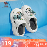 骆驼（CAMEL）洞洞鞋女时髦DIY原创鞋花松糕厚底凉拖鞋 L24M071642 白色 36/37 