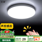 灯灵雷达声控感应灯光控楼梯间小区过道入户走廊玄关阳台车库吸顶灯 22cm-18w声控感应