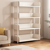 姗姗木艺书架落地书柜学生收纳货架家用客厅置物架多层储物架子