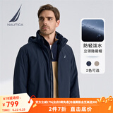 诺帝卡（NAUTICA）男装秋冬款易打理休闲防轻溅水隐藏帽厚外套棉服男JO2313 藏青4NV（223） M