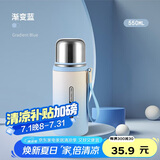 贝瑟斯小钢炮保温杯男女生不锈钢泡茶带盖高档茶水分离罗马杯蓝色550ml