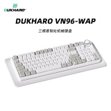 DUKHARO 杜卡洛 VN96机械键盘 三模RGB热插拔 蓝牙无线游戏办公 旋钮键盘程序员礼物 VN96-速写白  DUKHARO-MO绿轴V2