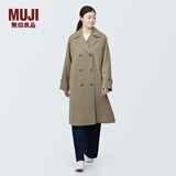 无印良品（MUJI）女式 不易沾水 双排扣大衣外套女款风衣春季外衣女装女士BDE33C4S 米色 L （165/88A）