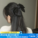 向晚 发夹后脑勺弹簧夹半扎发发卡蝴蝶结飘带弹簧发卡高级感头饰发饰